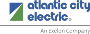 Logo of Atlantic City Electric featuring a community-based, stylized blue and green design with the text "an Exelon company" beneath it.