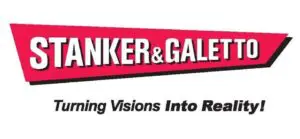 Logo of Stanker & Galetto with the community-based slogan "turning visions into reality!" in a red and white color scheme.