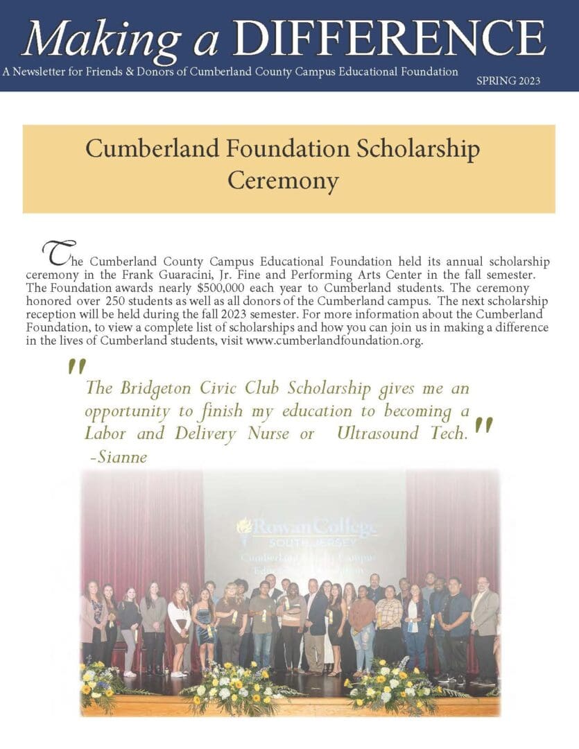 Spring 2023 Cumberland Foundation Newsletter