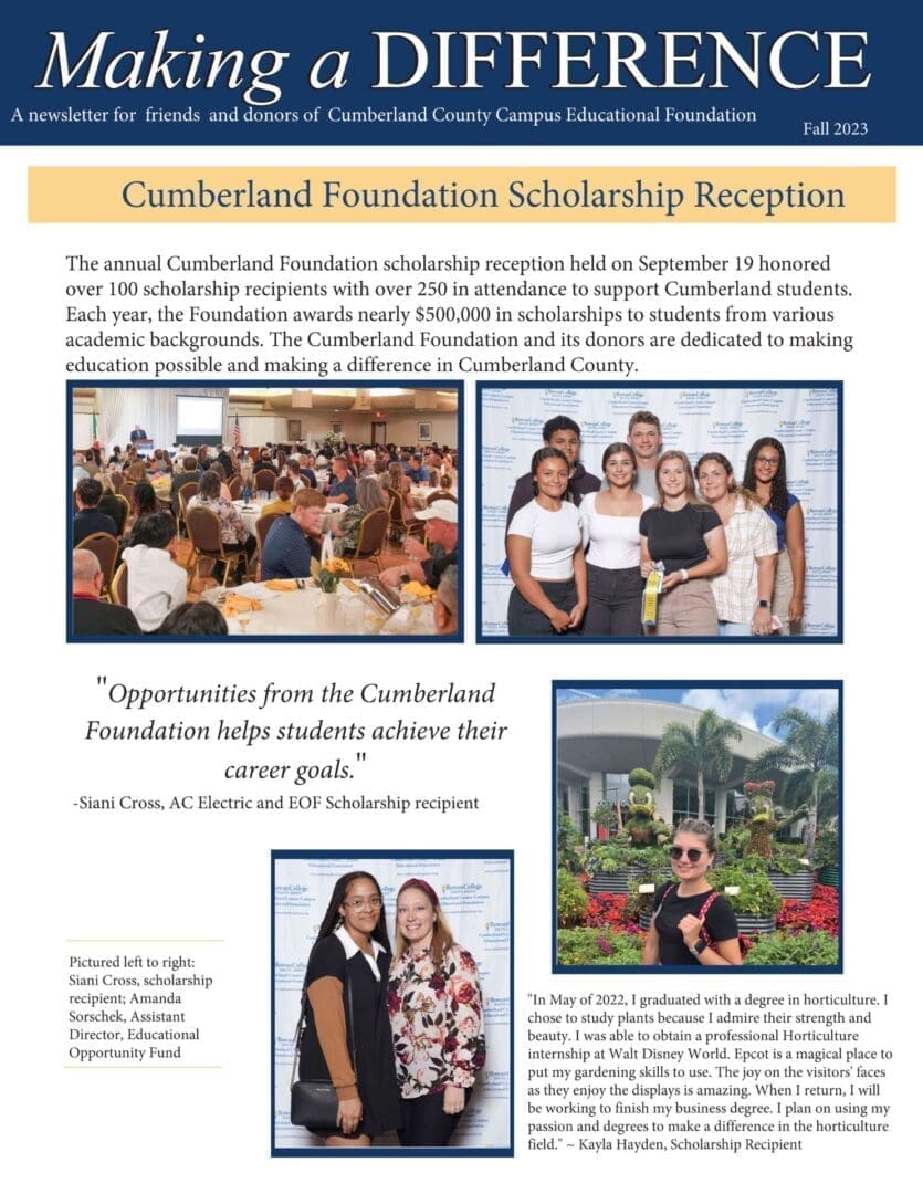 Making a Difference Fall 2023 Foundation Newsletter