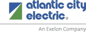 Logo of Atlantic City Electric featuring a community-based, stylized blue and green design with the text "an Exelon company" beneath it.