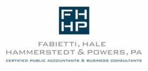 Logo of Community-based Fabietti, Hale, Hammerstedt & Powers, PA, featuring initials 'FHH&P' above the full name, labeled as certified public accountants & business consultants.