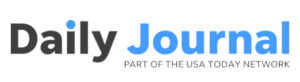 Logo of the community-based daily journal, featuring stylized blue text with the tagline "part of the usa today network" on a green background.