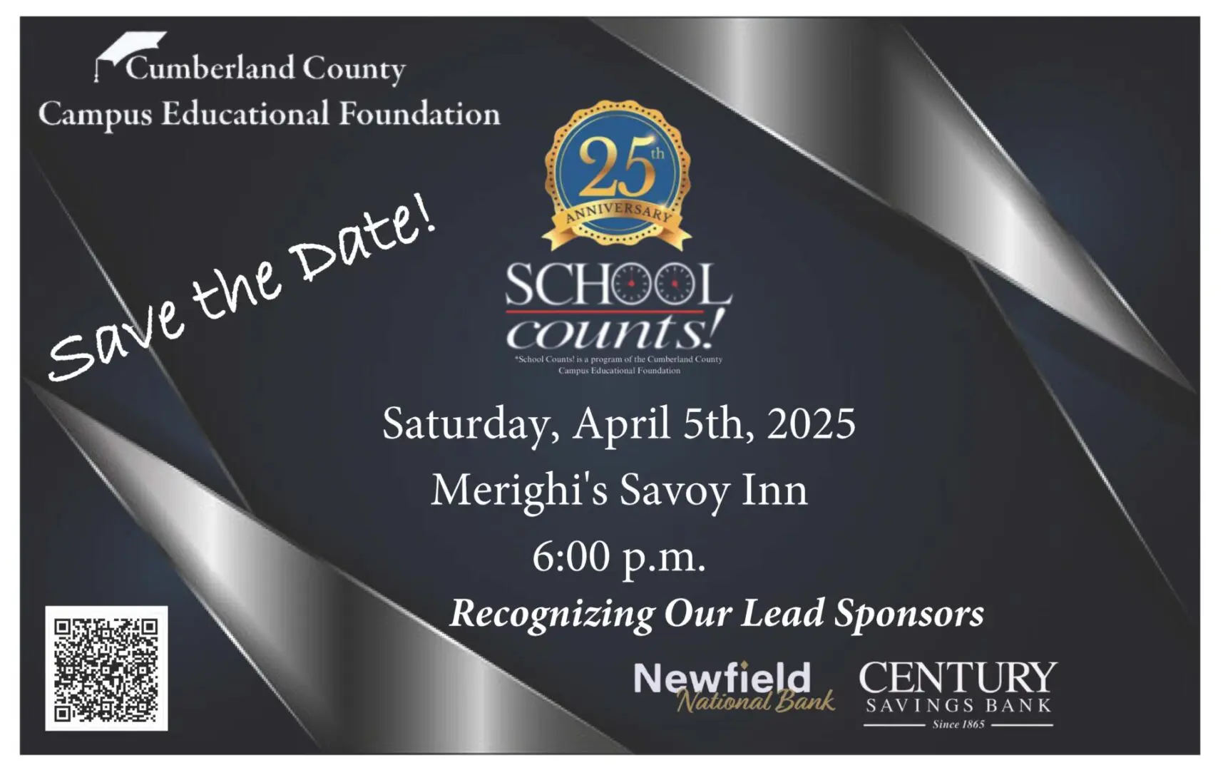 Save The Date! School Counts 25th Anniversary Celebration April 5th, 2025