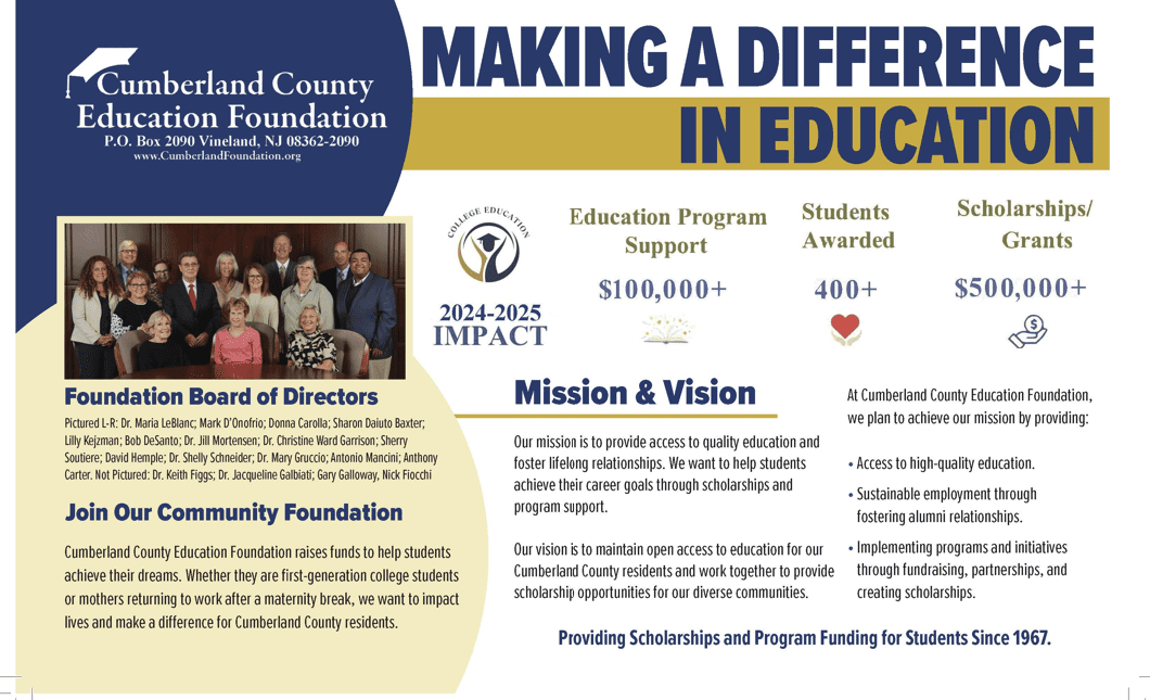 Cumberland County Education Foundation informational flyer.